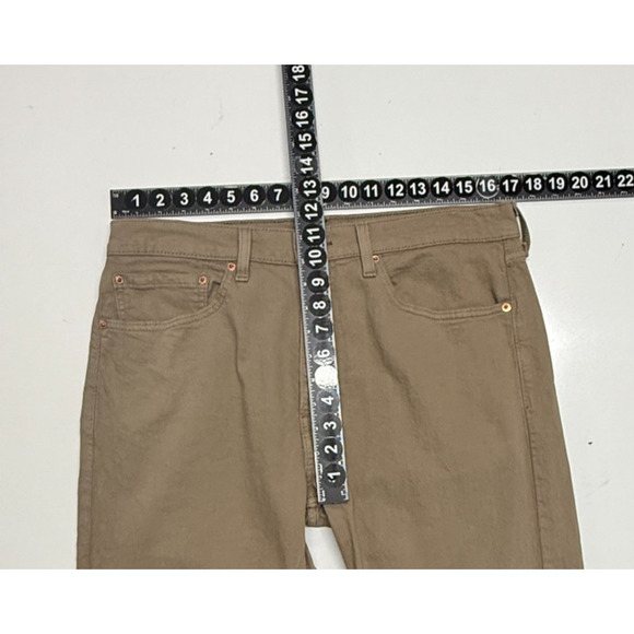 Levis 505 Jeans Mens 34X34 Tan Straight Leg Medium Wash Stretch Workwear - Picture 3 of 10